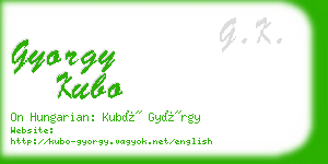 gyorgy kubo business card